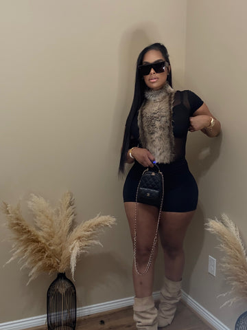 Vanity fur bodysuit