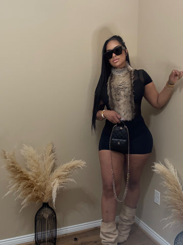 Vanity fur bodysuit