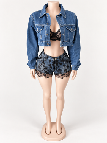 Dark denim crop